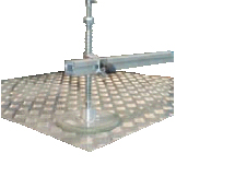 Suction plate suspension with top and bot- tom springs for gentle handling and ideal load balance on more than 4 suction plates