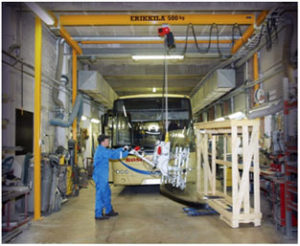 Man in workshop using a Light Crane System