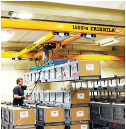 Man in warehouse using a Light Crane System